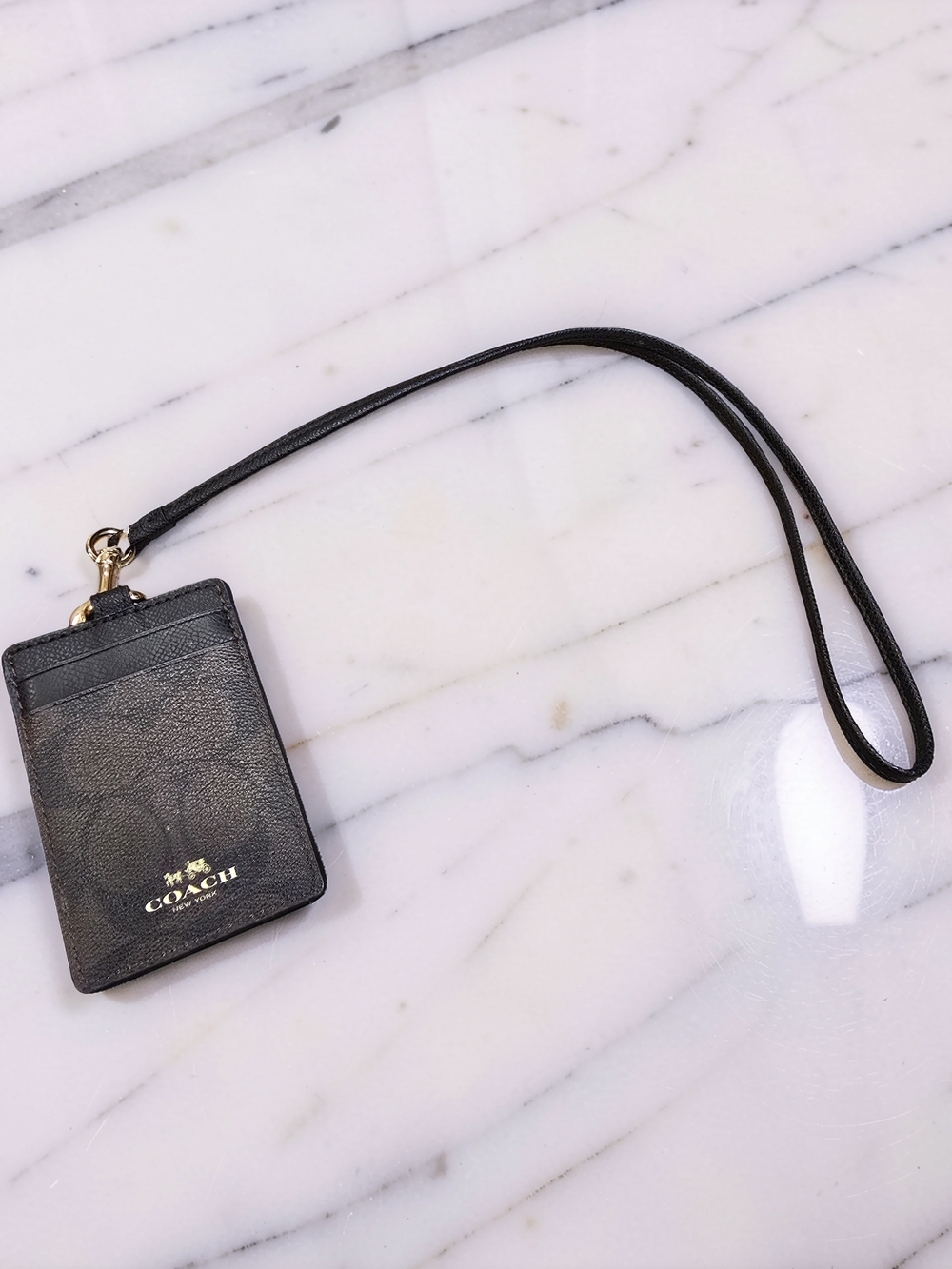 Coach ID Lanyard Signature Canvas Badge Holder